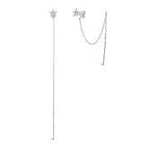 0.06ct 14k White Gold Diamond Star Stud Threader Earring